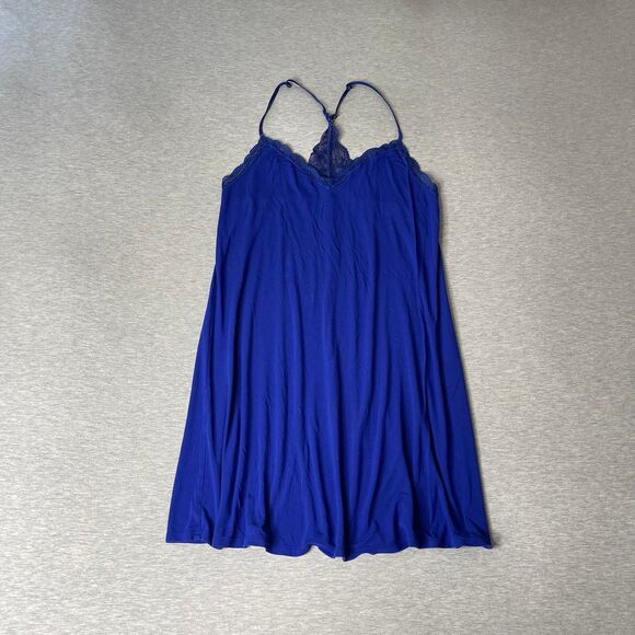 Victoria's Secret Cobalt Blue Lace Trim Modal Slip Dress - Picture 7 of 10